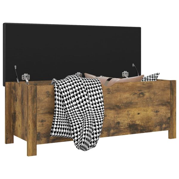 vidaXL Κουτί Αποθήκευσης Καπν. Δρυς 105x40x45εκ Επεξ. Ξύλο + Μαξιλάρι
