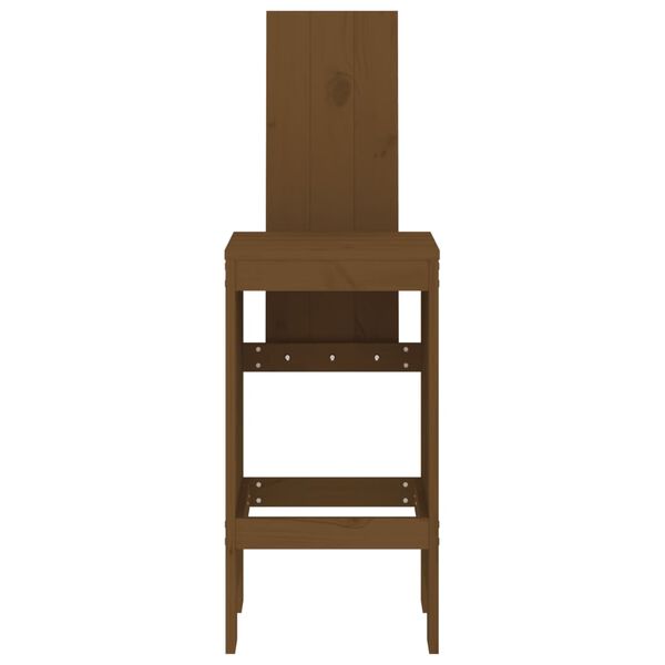 vidaXL Σκαμπό Μπαρ 2 τεμ. Μελί 40x42x120 εκ. από Μασίφ Ξύλο Πεύκου
