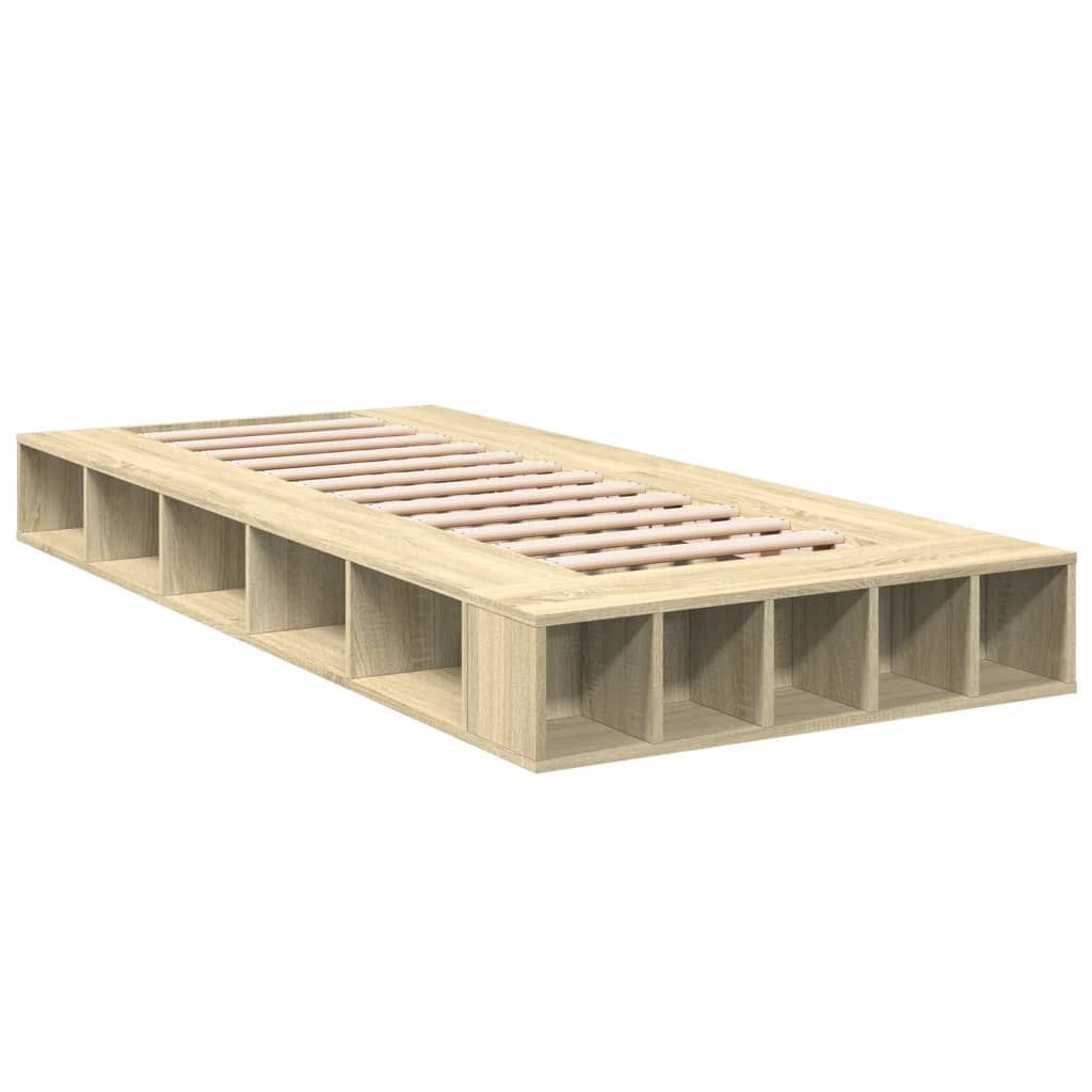 vidaXL Πλαίσιο Κρεβατιού Sonoma Δρυς 90 x 190 εκ. Επεξεργασμένο Ξύλο