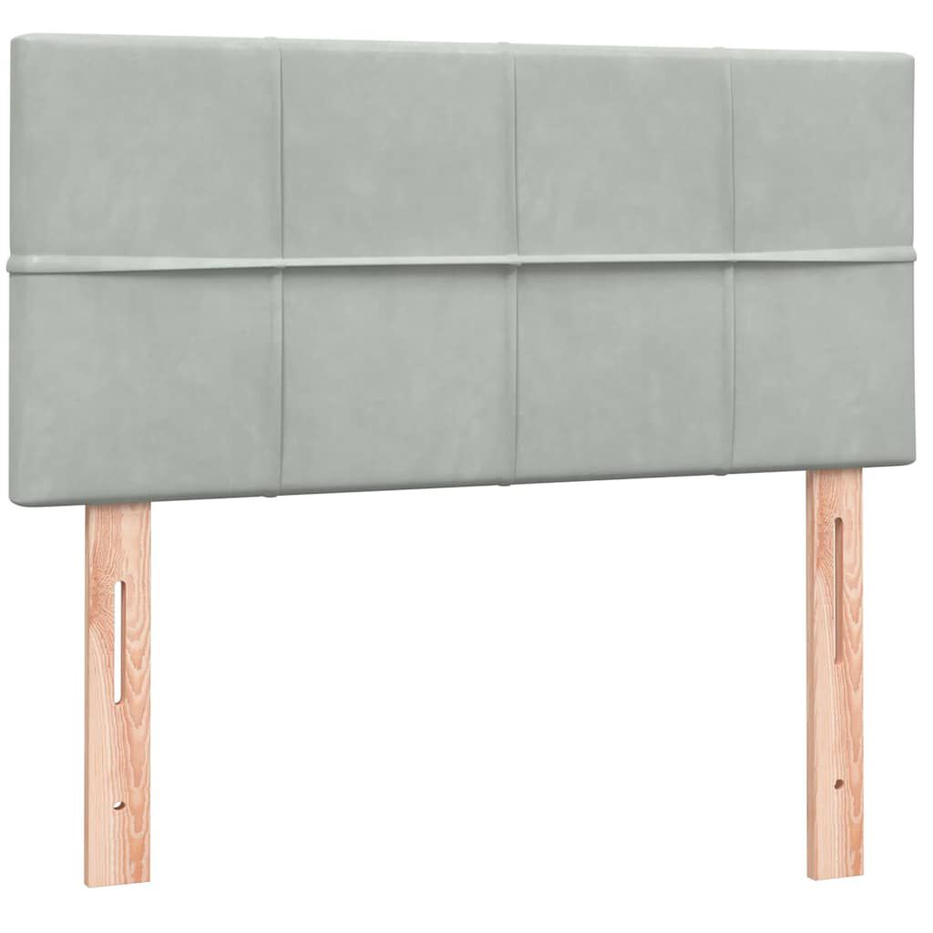 vidaXL Box Spring κρεβάτι με στρώμα ανοιχτό γκρι 80x220 cm Βελούδινο