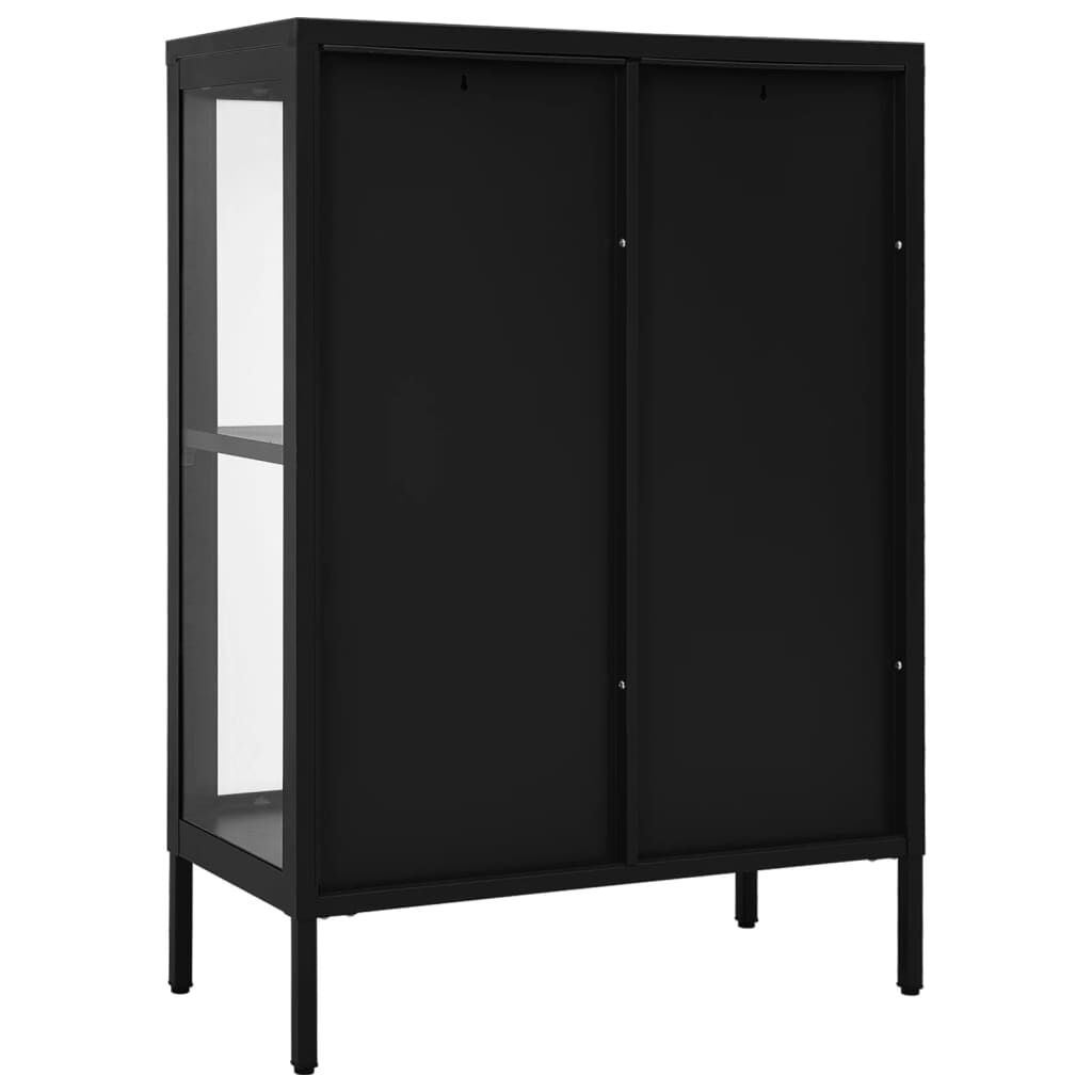 vidaXL Μπουφές Μαύρος 75 x 35 x 105 εκ. από Ατσάλι και Γυαλί