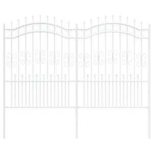 vidaXL Φράχτης Κήπου Λευκό 190 cm Ατσάλι με Επικάλυψη Πούδρας