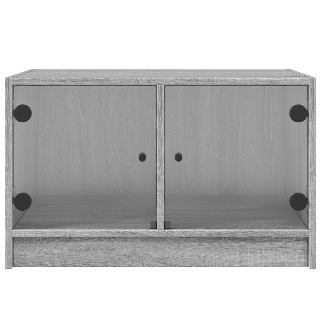 vidaXL Τραπεζάκι Σαλονιού Sonoma Γκρι 68x50x42 εκ. με Γυάλινες Πόρτες