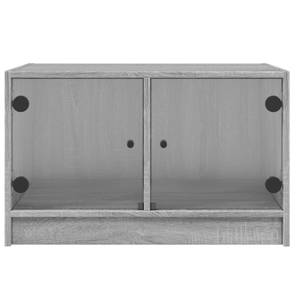 vidaXL Τραπεζάκι Σαλονιού Sonoma Γκρι 68x50x42 εκ. με Γυάλινες Πόρτες