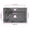 vidaXL Νιπτήρας Επιτοίχιος Γκρι 38 x 24 x 6,5 εκ. Μαρμάρινος