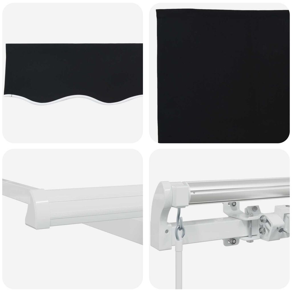 vidaXL Ανασυρόμενη τέντα Μαύρη 400x300 cm