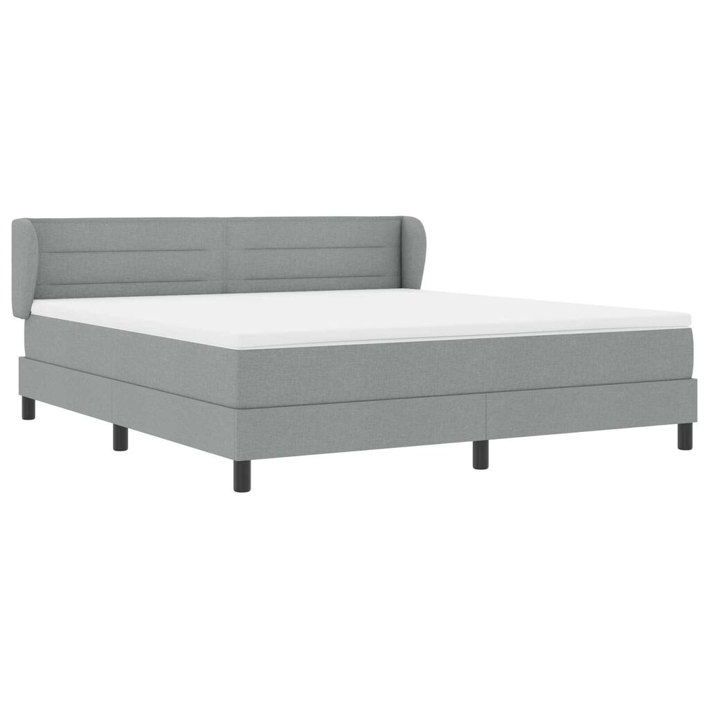 κρεβάτι Box Spring με στρώμα vidaXL ανοιχτό γκρι 180x200 εκ. ύφασμα