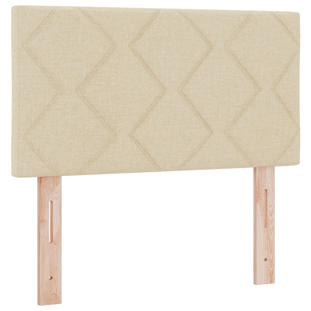 vidaXL Κρεβάτι με Στρώμα Κρέμ 120x190 cm Υφασμάτινο