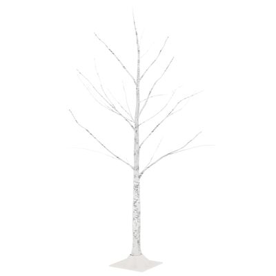 vidaXL Δέντρο Λευκή Σημύδα με 48 LED Θερμό Λευκό 120 εκ.