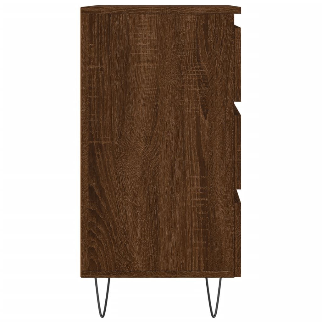vidaXL Κομοδίνα 2 τεμ. Καφέ Δρυς 40 x 35 x 69 εκ. Επεξεργ. Ξύλο