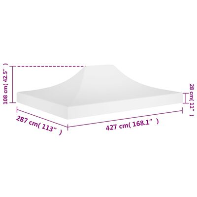 vidaXL Κάλυμμα Τέντας Εκδηλώσεων Λευκό 4,5 x 3 μ. 270 γρ/μ²