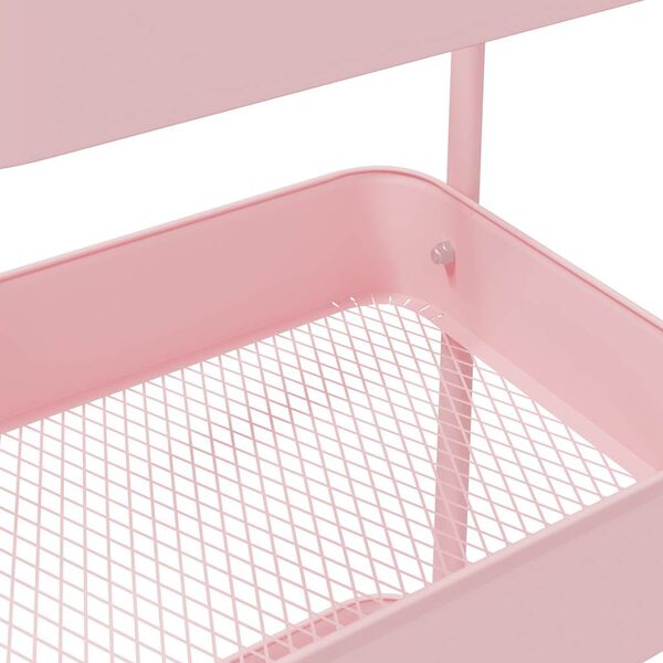 vidaXL Τρόλεϊ αποθήκευσης 3 επιπέδων ροζ 42x41,5x77 cm Ατσάλι