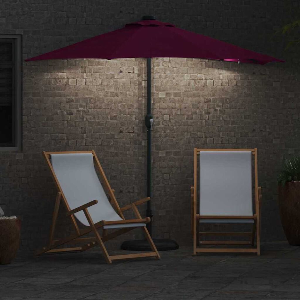 vidaXL Ομπρέλα Κήπου Μπορντό 294 x 150 x 223 εκ ύφασμα