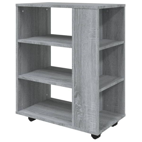 vidaXL Ντουλάπι Με Ροδάκια Γκρι Sonoma 60 x 35 x 75 εκ. Επεξεργ. Ξύλο