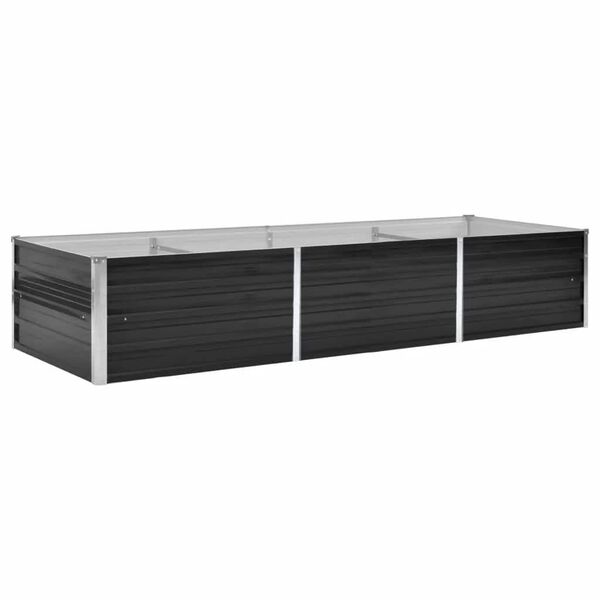 vidaXL Ζαρντινιέρα Υπερυψωμένη Ανθρακί 240x80x45 εκ. Γαλβαν. Χάλυβας