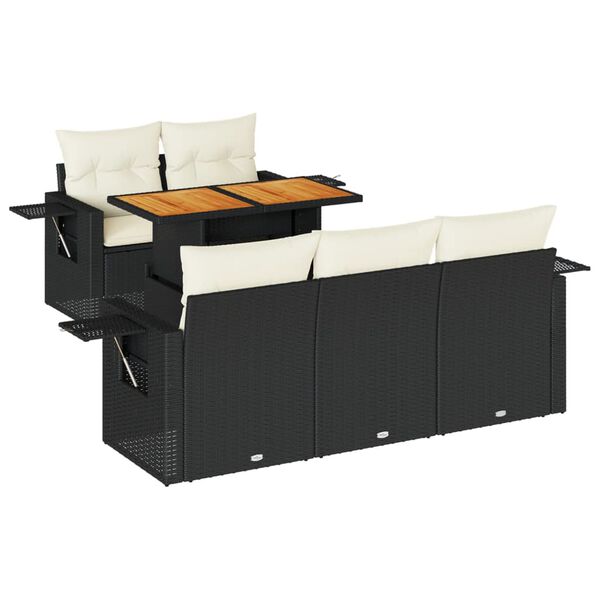 vidaXL &Kappa;&alpha;&nu;&alpha;&pi;έ&sigmaf; &Kappa;ή&pi;&omicron;&upsilon; 6 &Tau;&epsilon;&mu;&alpha;&chi;ί&omega;&nu; &Mu;&alpha;ύ&rho;&omicron; &alpha;&pi;ό &Sigma;&upsilon;&nu;&theta;&epsilon;&tau;&iota;&kappa;ό &Rho;&alpha;&tau;ά&nu; &mu;&epsilon; &Mu;&alpha;&xi;&iota;&lambda;ά&rho;&iota;&alpha;