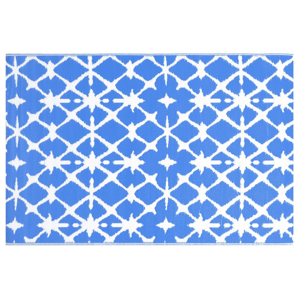 vidaXL χαλί εξωτερικού χώρου ARAKIL μπλε και λευκό 160x230 cm PP