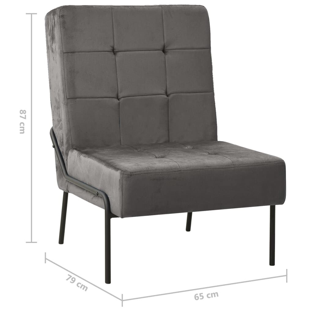 vidaXL Καρέκλα Relax Σκούρο Γκρι 65 x 79 x 87 εκ. Βελούδινη
