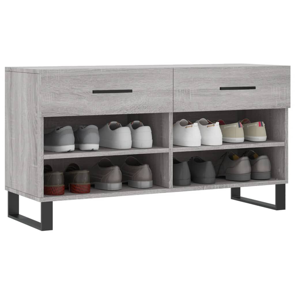 vidaXL Παπουτσοθήκη Γκρι Sonoma 102x35x55 εκ. από Επεξεργασμένο Ξύλο