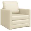 vidaXL Καναπές-Κρεβάτι Δαπέδου 2 σε 1 Κρεμ 112x174x55 εκ. Συνθ. Δέρμα