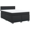 vidaXL Κρεβάτι Boxspring με Στρώμα Μαύρο 140x190εκ.από Συνθετικό Δέρμα