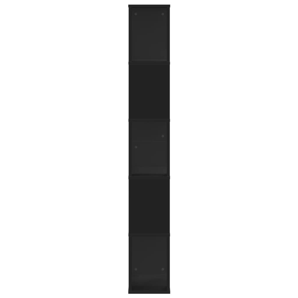 vidaXL Βιβλιοθήκη 5 Επιπέδων Μαύρη 45x23,5x162,5 εκ. Επεξεργ. Ξύλο