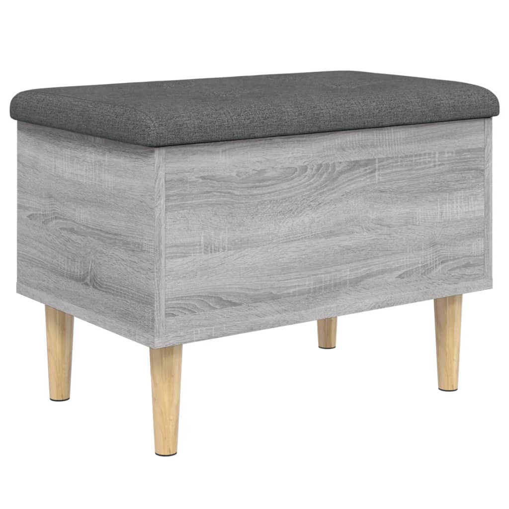 vidaXL Παγκάκι Αποθήκευσης Γκρι Sonoma 62x42x46 εκ. Επεξεργασμένο Ξύλο