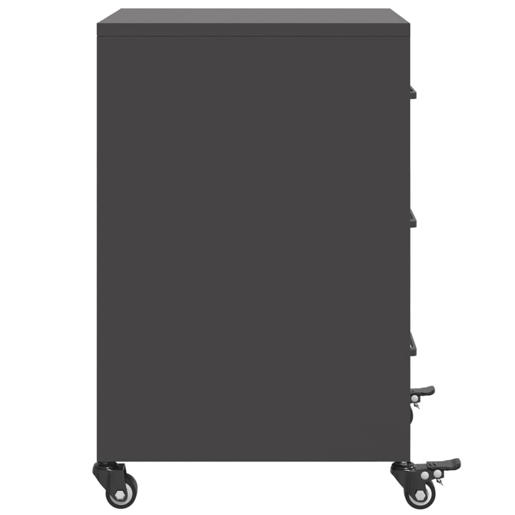 vidaXL Κομοδίνο Μαύρο 36x39x59 εκ. από Χάλυβα