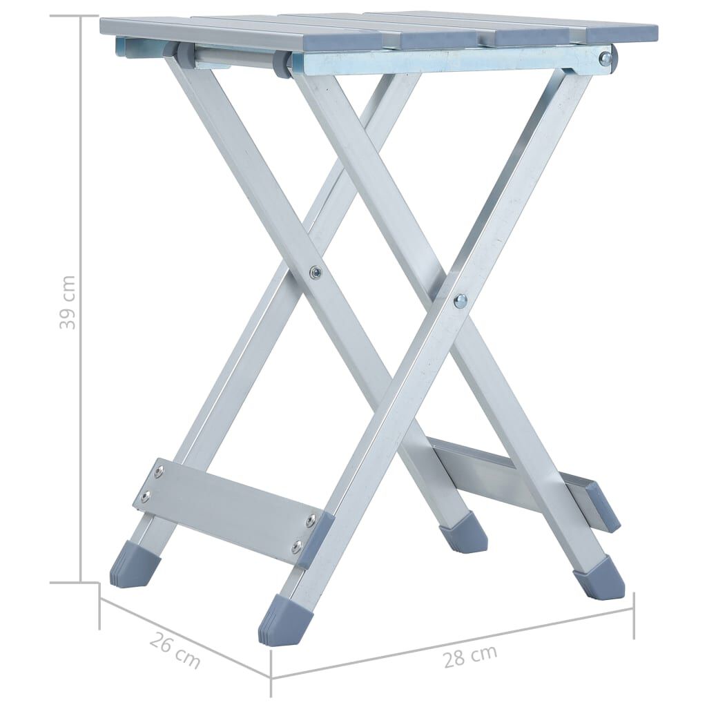 vidaXL Πτυσσόμενο Σκαμπό 28 x 26 x 39 εκ. Αλουμινίου