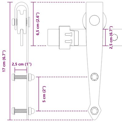 vidaXL Κιτ συρόμενης πόρτας γραφείου 244 cm από ανθρακούχο χάλυβα