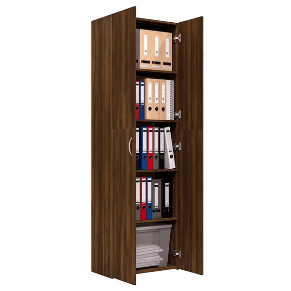 vidaXL Ντουλάπα Γραφείου Καφέ Δρυς 60x32x190 εκ. Επεξεργασμένο Ξύλο