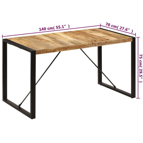 vidaXL Τραπεζαρία 140 x 70 x 75 εκ. από Μασίφ Ξύλο Μάνγκο