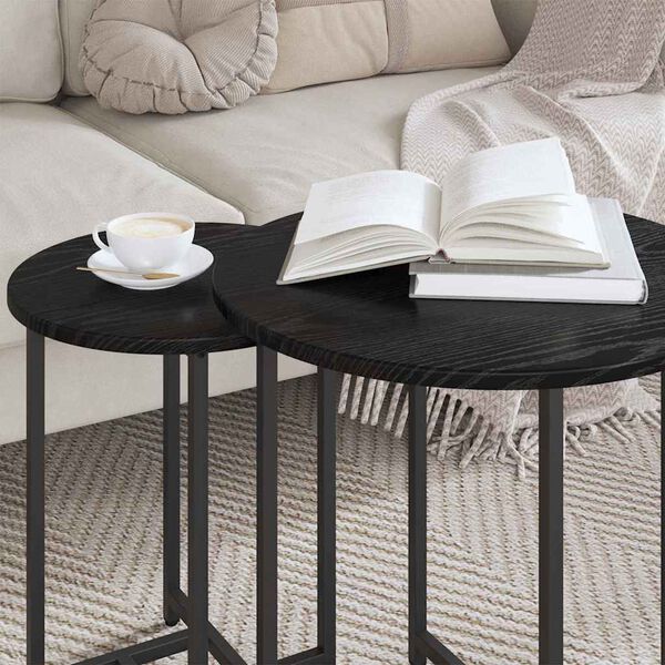 vidaXL Σετ βοηθητικά τραπεζάκια 2 pcs Μαύρη δρυς 50 x 50 x 50 cm