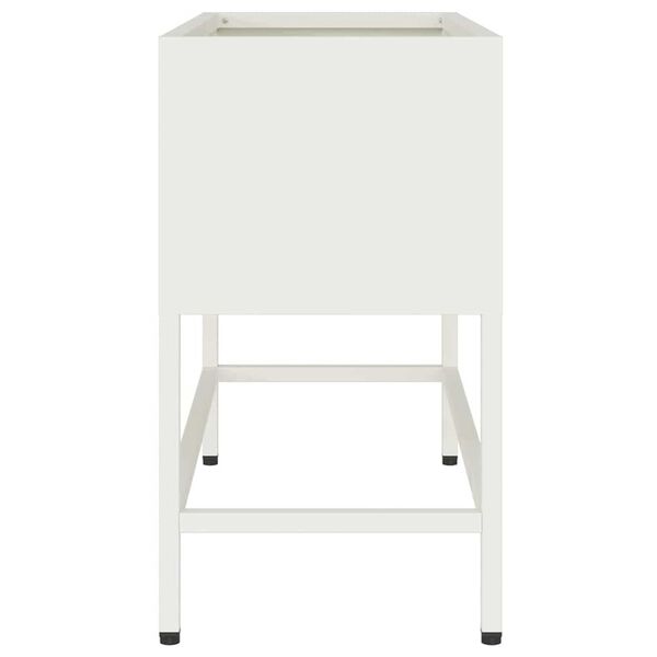 vidaXL Υψωμένη Γλάστρα Κήπου Λευκό 60 x 26 x 45 εκ Ατσάλι