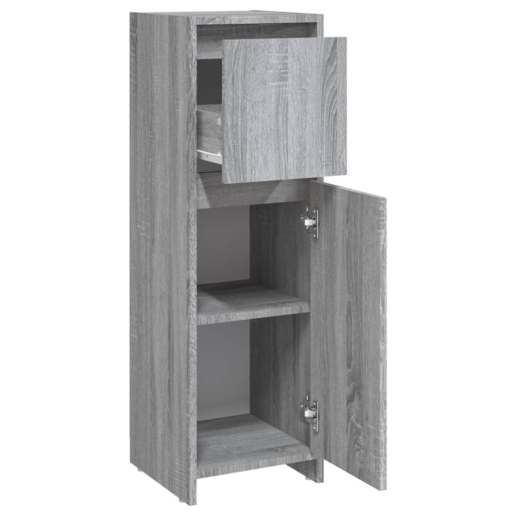 vidaXL Ντουλάπι Μπάνιου Γκρι Sonoma 30x30x95 εκ. Επεξεργασμένο Ξύλο