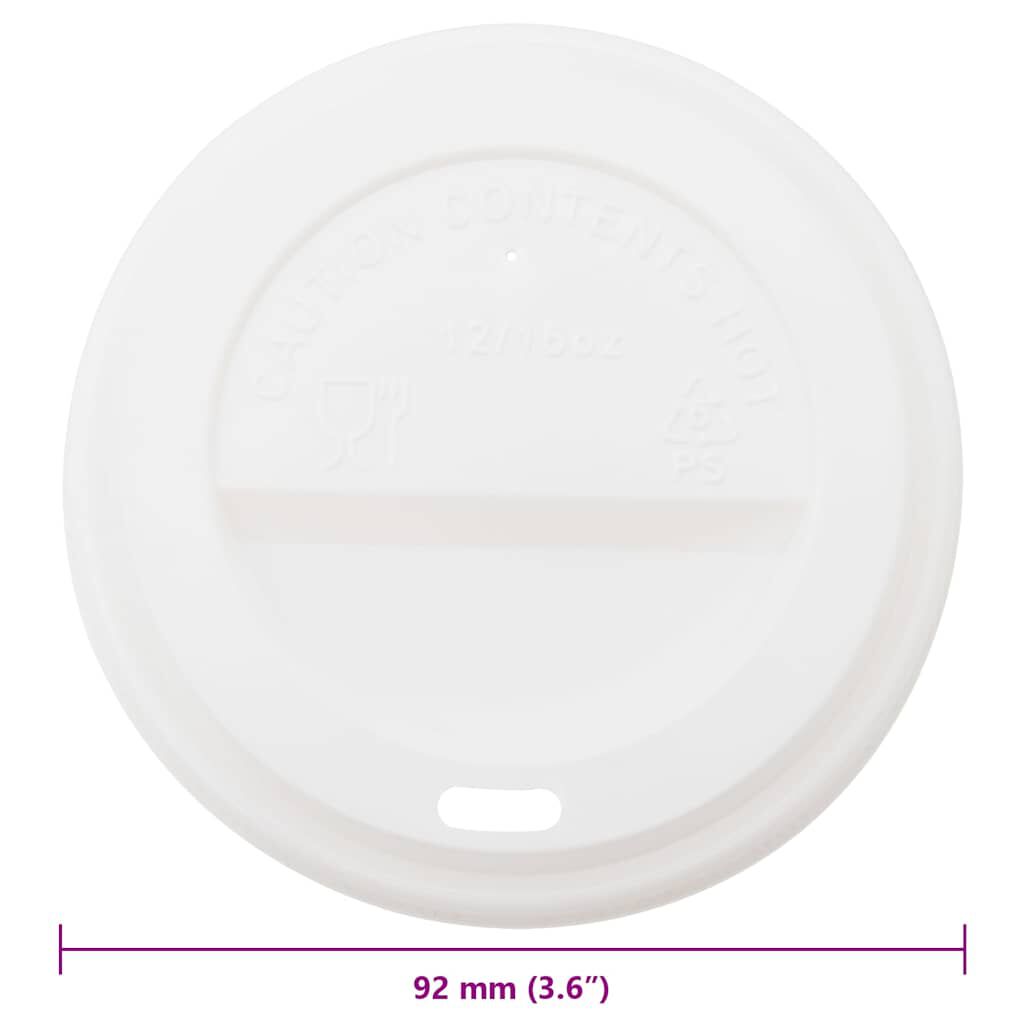 vidaXL Χάρτινα καπάκια καφέ Ø90 mm 12oz και 16oz 1000 τεμάχια