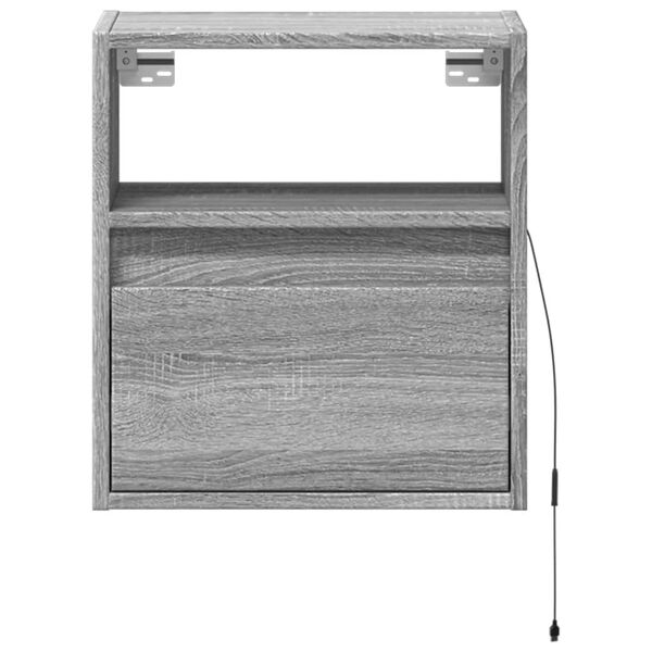 vidaXL Έπιπλα Τοίχου Τηλ. με LED 2 Τεμ. Γκρι Sonoma 41x31x45 εκ.