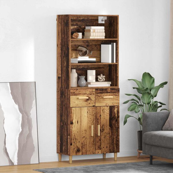 vidaXL Highboard &Pi;&alpha;&lambda;&iota;ό &Xi;ύ&lambda;&omicron; 69,5 x 32,5 x 180 &epsilon;&kappa; &Epsilon;&pi;&epsilon;&xi;&epsilon;&rho;&gamma;&alpha;&sigma;&mu;έ&nu;&omicron; &xi;ύ&lambda;&omicron;