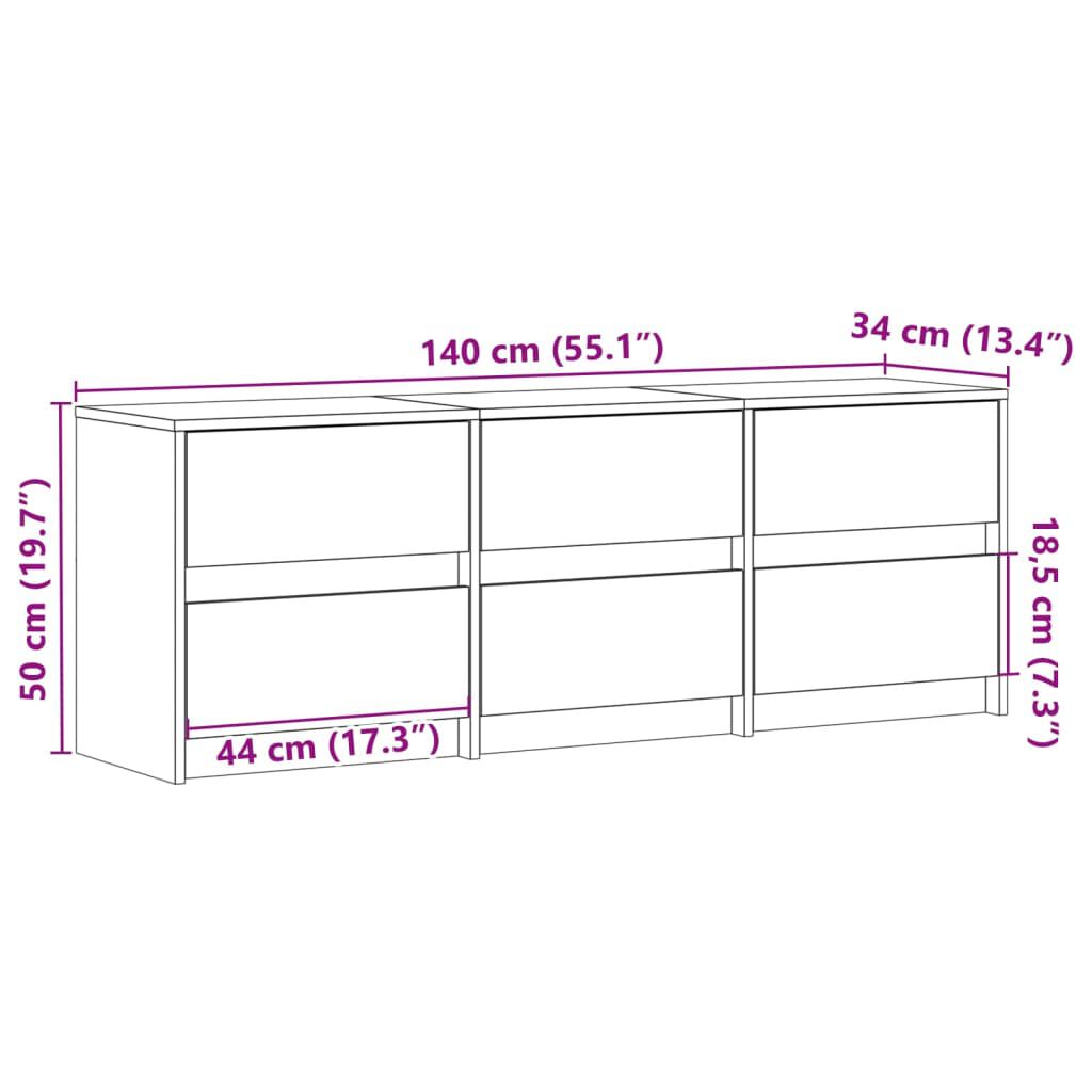 vidaXL Έπιπλο Τηλεόρασης με LED Sonoma Δρυς 140x34x50 εκ. Επεξ. Ξύλο