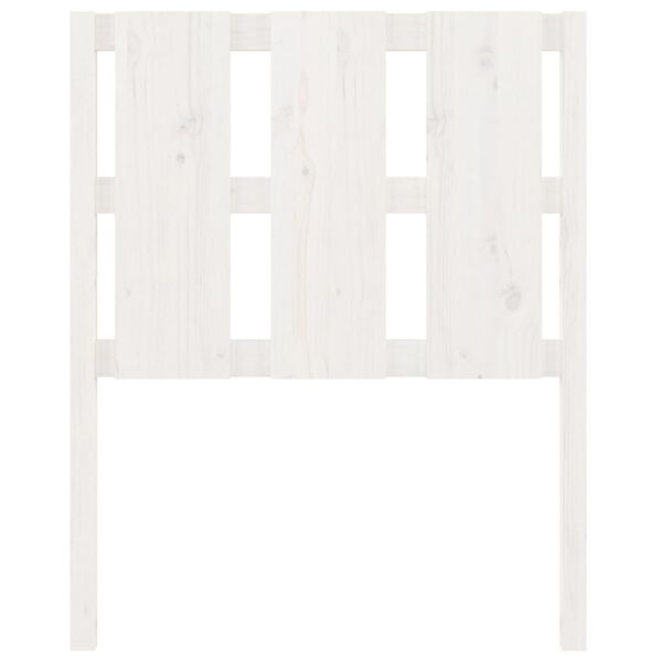 vidaXL Κεφαλάρι Κρεβατιού Λευκό 80,5 x 4 x 100 εκ. Μασίφ Ξύλο Πεύκου