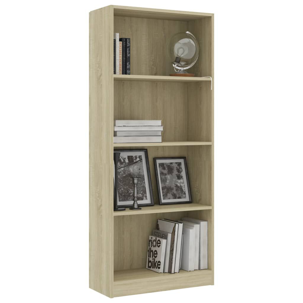 vidaXL Βιβλιοθήκη με 4 Ράφια Sonoma Δρυς 60x24x142 εκ. Επεξ. Ξύλο