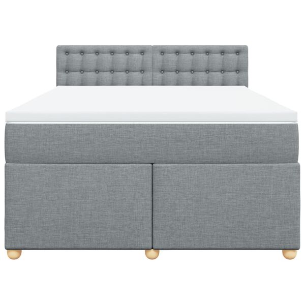 vidaXL Κρεβάτι Boxspring με Στρώμα Ανοιχτό Γκρι 140x200 εκ. Υφασμάτινο