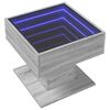 vidaXL Τραπεζάκι Σαλονιού με LED Γκρι 50x50x45 εκ. Επεξεργασμένο Ξύλο