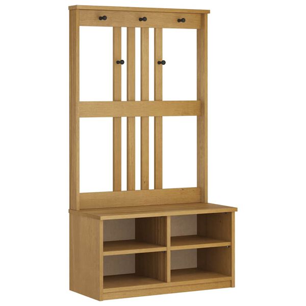 vidaXL Δέντρο χωλ "SANDNES" 87x40x159,5 εκ. Πεύκο μασίφ ξύλο