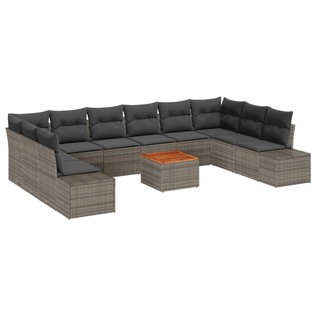 vidaXL Σετ Καναπέ Κήπου 11 pcs Γκρι