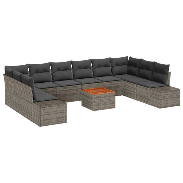 vidaXL Σετ Καναπέ Κήπου 11 pcs Γκρι