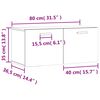 vidaXL Ντουλάπι Τοίχου Γκρι Σκυρ. 80x36,5x35 εκ. Επεξεργασμένο Ξύλο