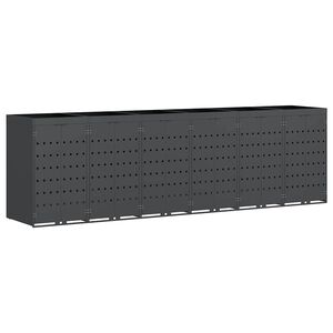 vidaXL Αποθήκη τροχήλατου κάδου για 6 κάδους Ανθρακί