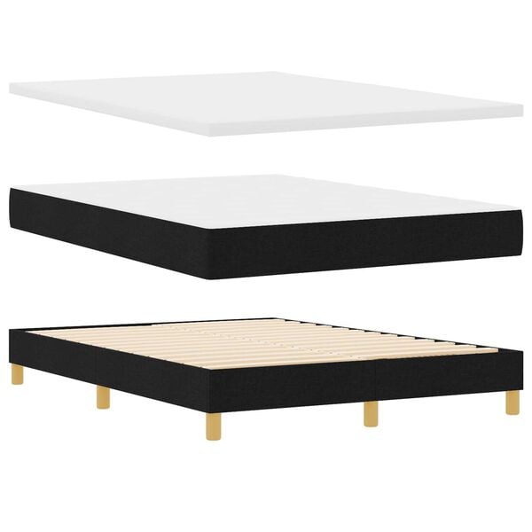 vidaXL Κρεβάτι με ελατήρια με στρώμα Μαύρο 160 x 200 cm ύφασμα