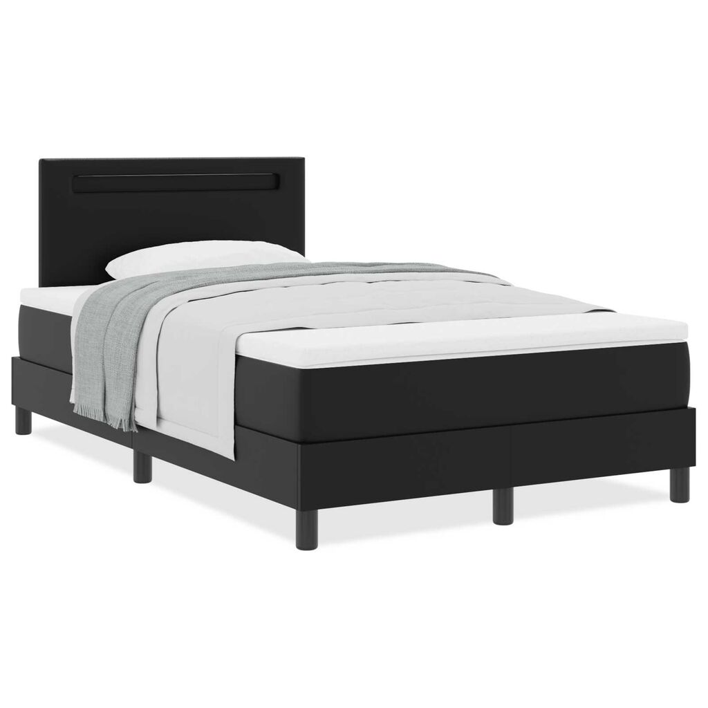 vidaXL Κρεβάτι με στρώμα σε μαύρο, 120x200 εκ, τεχνητό δέρμα
